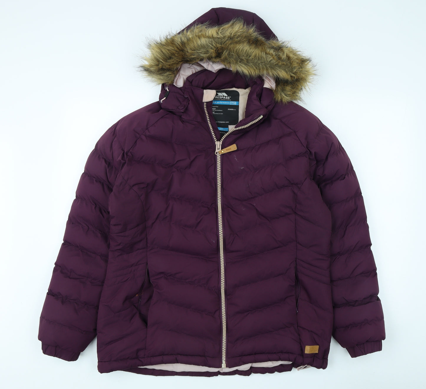 Trespass Womens Purple Puffer Jacket XL Waterproof