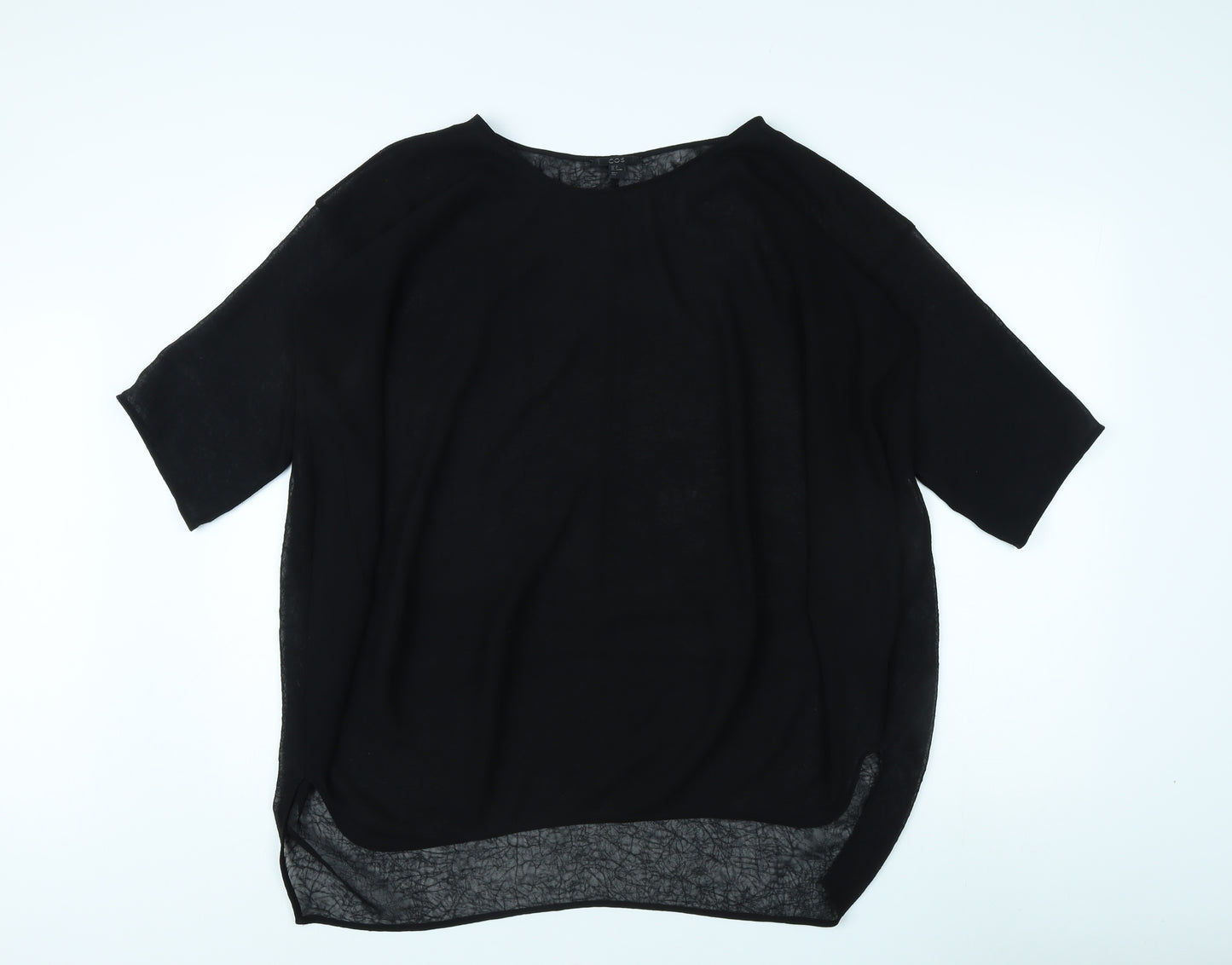 COS Women’s Black Blouse Size 10 Round Neck
