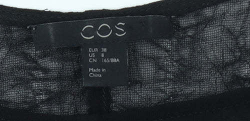 COS Women’s Black Blouse Size 10 Round Neck