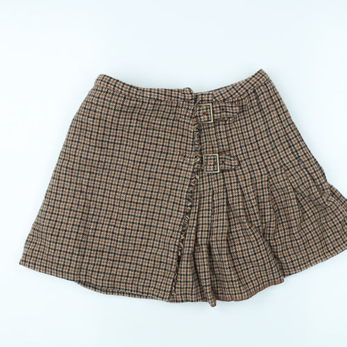 Jack Wills Women Brown Pleated Skirt Size 6