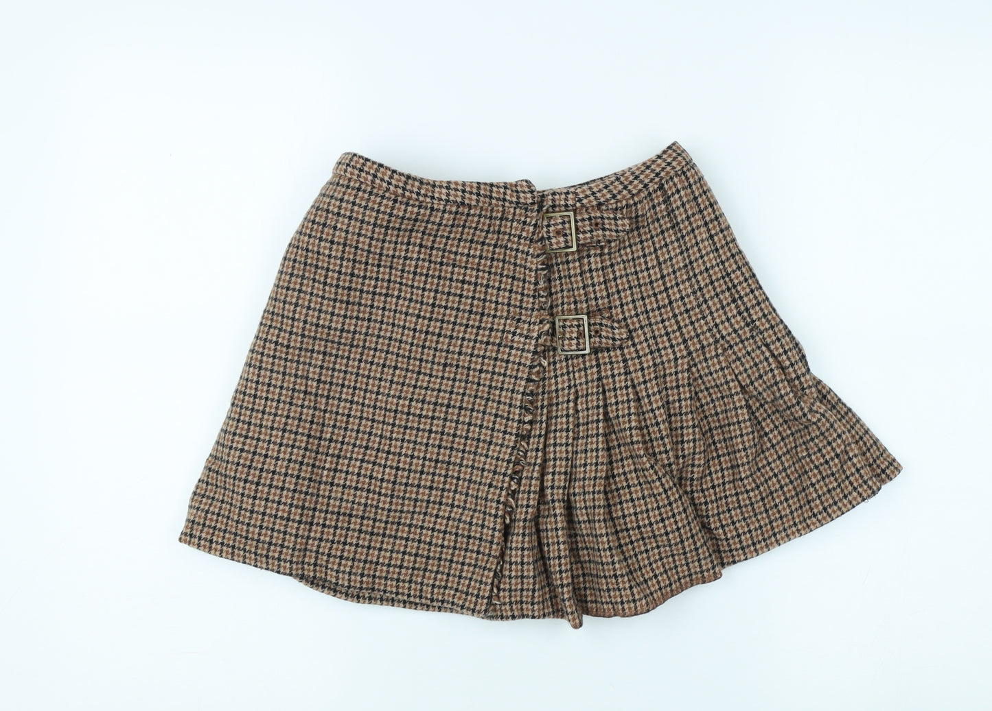 Jack Wills Women Brown Pleated Skirt Size 6