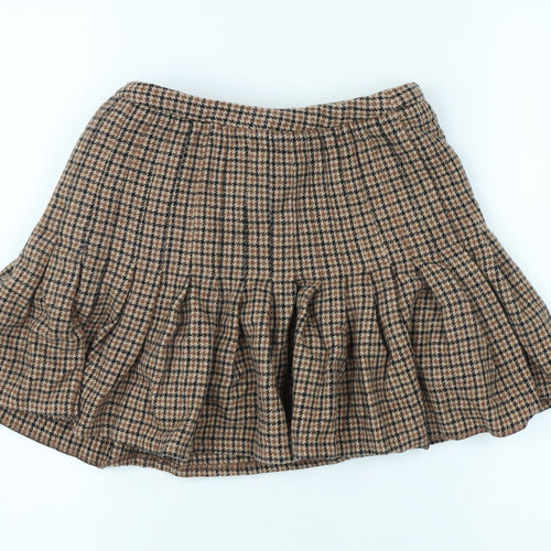 Jack Wills Women Brown Pleated Skirt Size 6