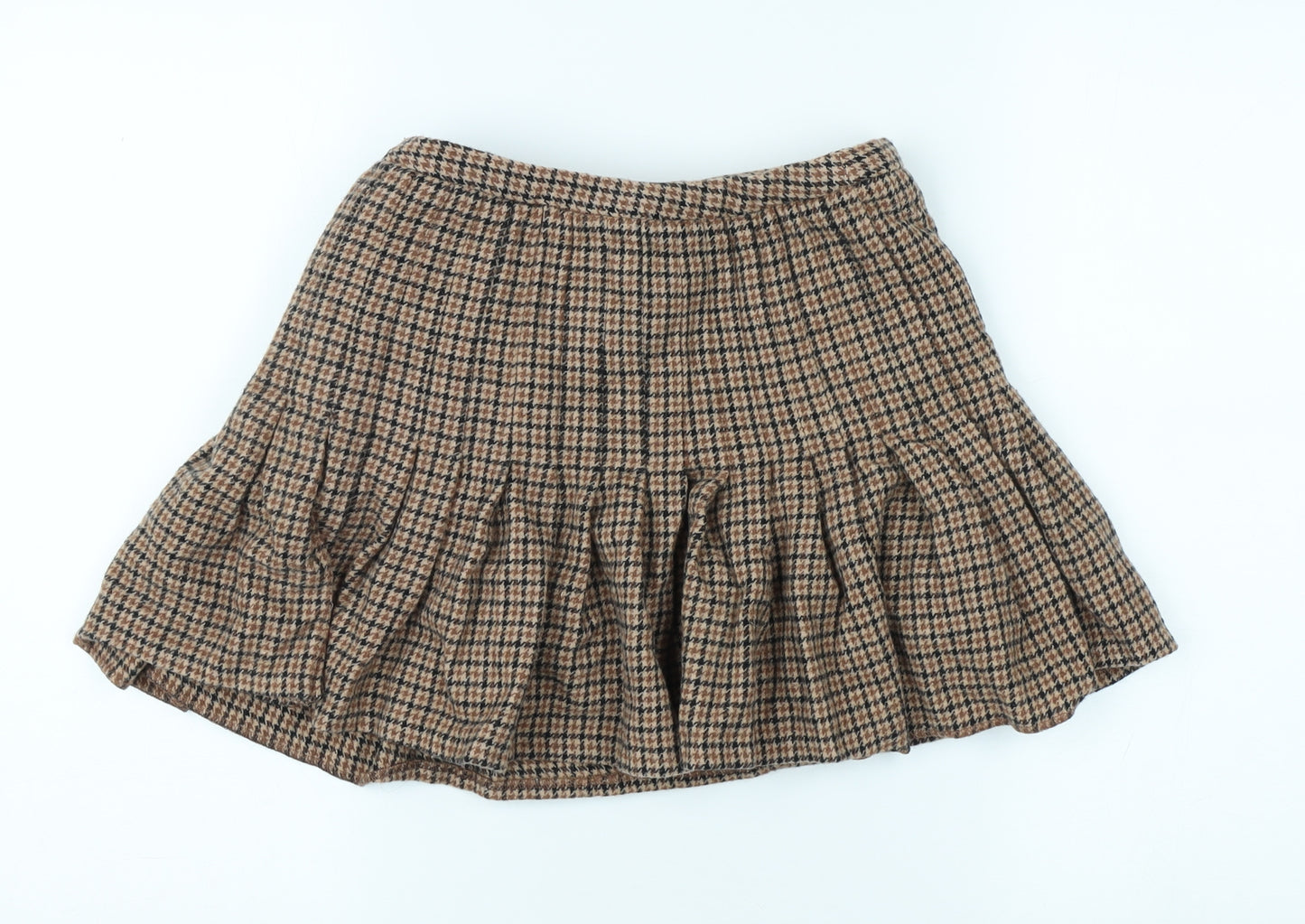 Jack Wills Women Brown Pleated Skirt Size 6