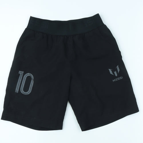 Adidas Boys Black Football Shorts Size S Elastic Waist
