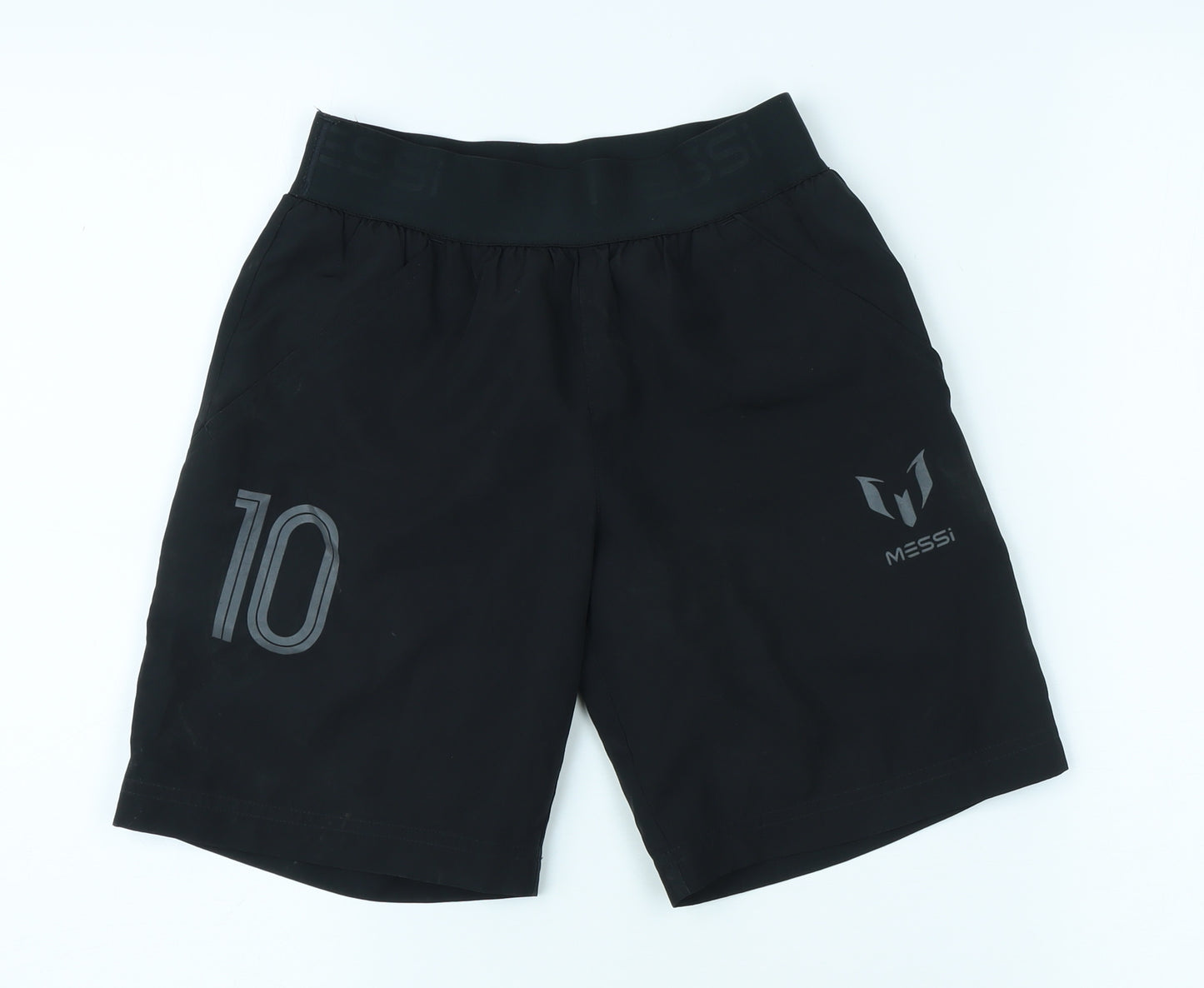 Adidas Boys Black Football Shorts Size S Elastic Waist