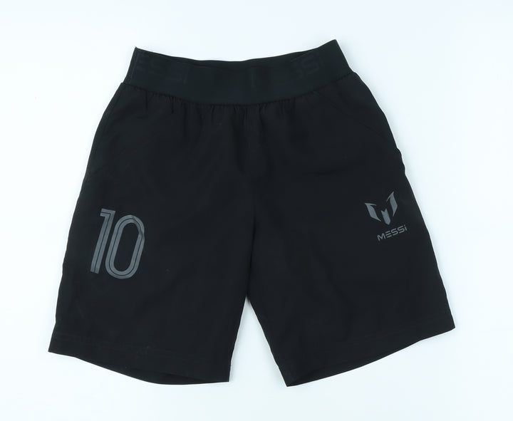 Adidas Boys Black Football Shorts Size S Elastic Waist