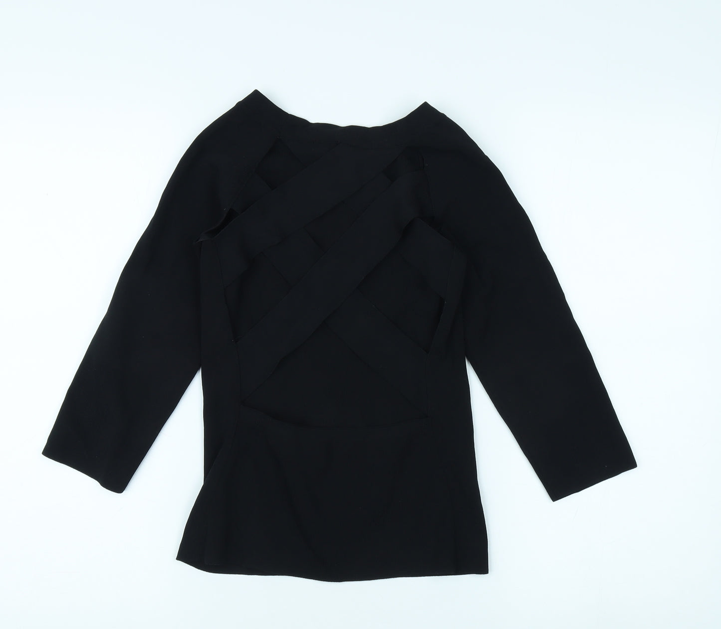 River Island Women's Black 3/4 Sleeve Boat Neck Top