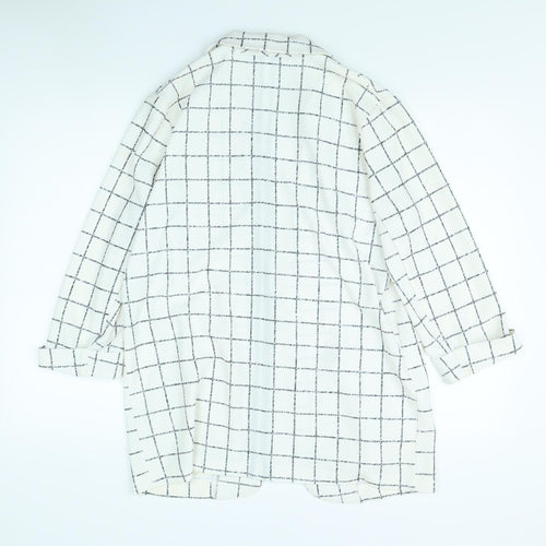 M&Co Women's White Checked Coat Size 12