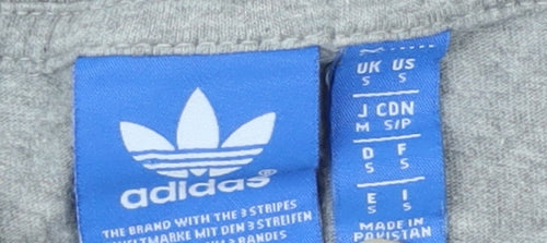 Adidas Grey Unisex T-Shirt Short Sleeve Cotton S