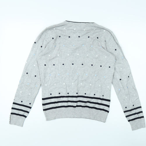 CC Women's Grey Polka Dot Pullover Jumper Size S