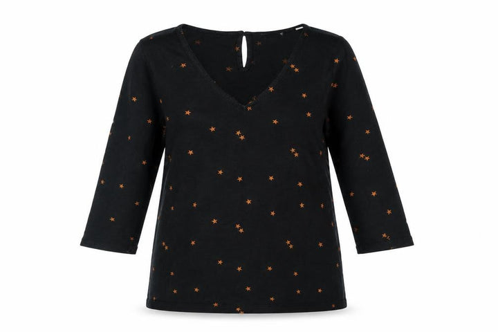 FatFace Women's Black Blouse Size 10 V-Neck Casual