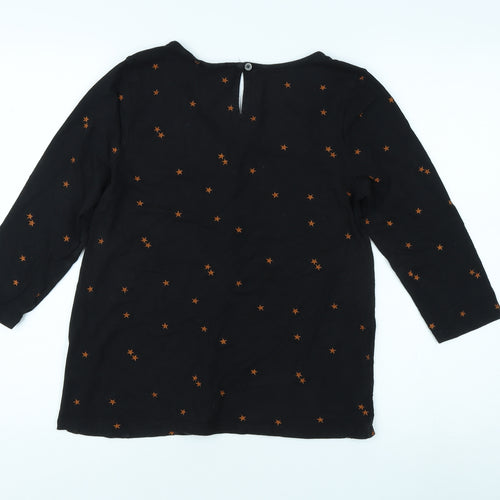 Fat Face Women's Black Blouse Size 10 V-Neck Casual