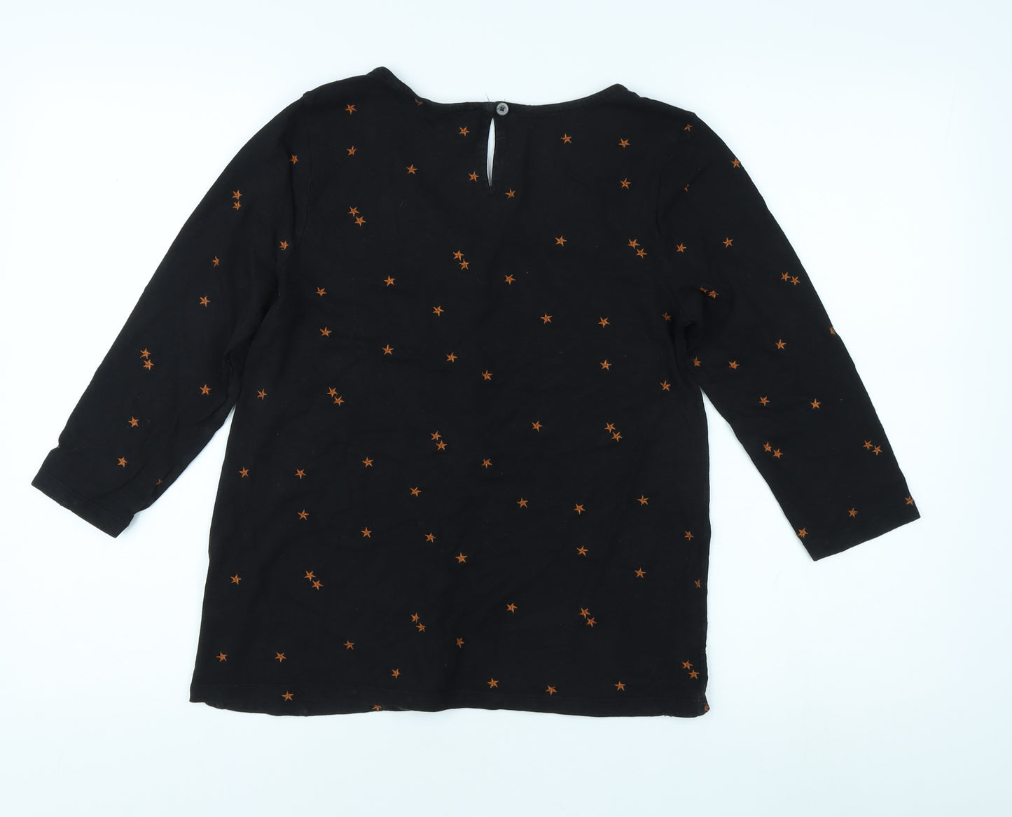 Fat Face Women's Black Blouse Size 10 V-Neck Casual