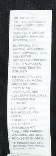 Fat Face Women's Black Blouse Size 10 V-Neck Casual