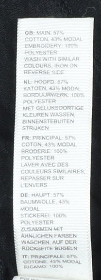 Fat Face Women's Black Blouse Size 10 V-Neck Casual