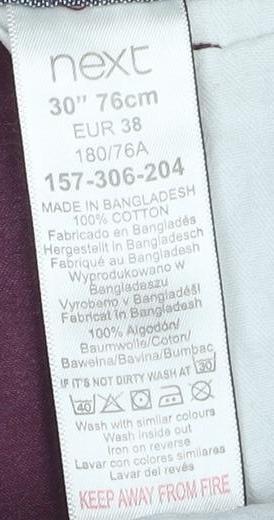 Next Men's Purple Chino Shorts, Size 30, Cotton