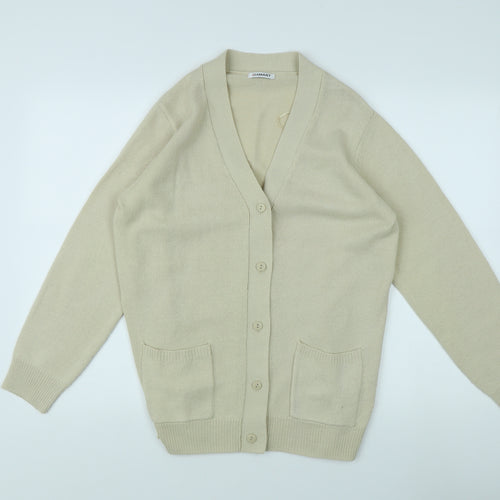 Damart Women's Beige V-Neck Cardigan Medium
