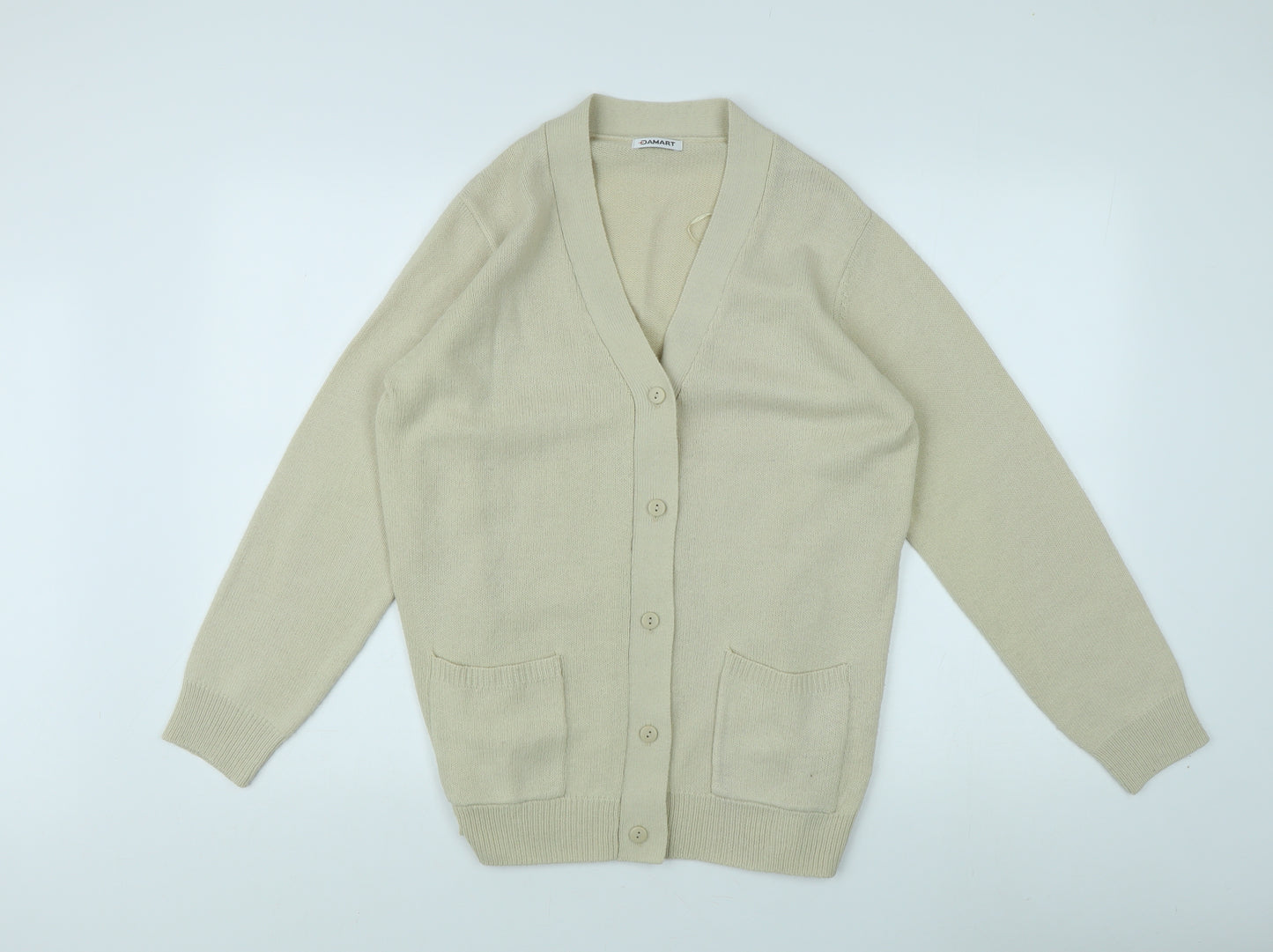 Damart Women's Beige V-Neck Cardigan Medium