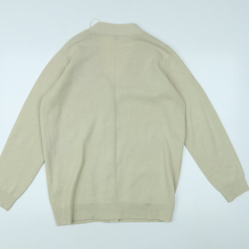 Damart Women's Beige V-Neck Cardigan Medium