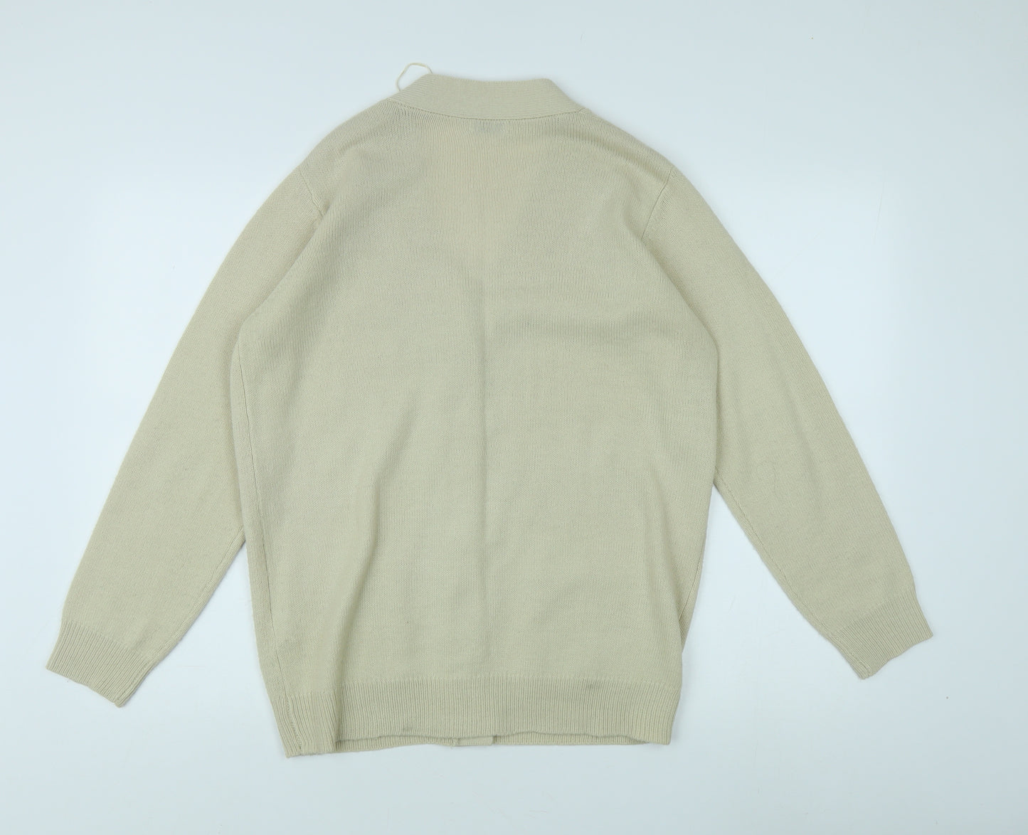 Damart Women's Beige V-Neck Cardigan Medium