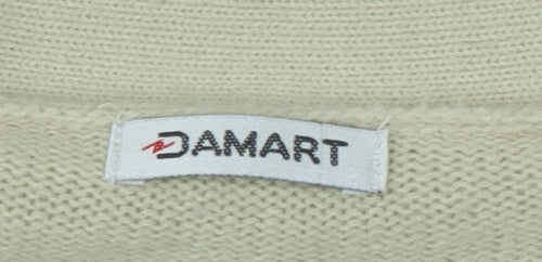 Damart Women's Beige V-Neck Cardigan Medium