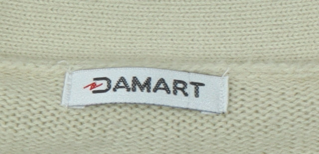 Damart Women's Beige V-Neck Cardigan Medium