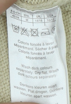 Damart Women's Beige V-Neck Cardigan Medium