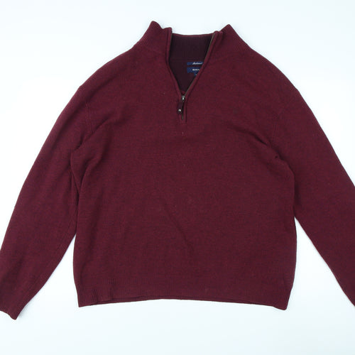 GANT Men's 2XL Red Wool Pullover Jumper