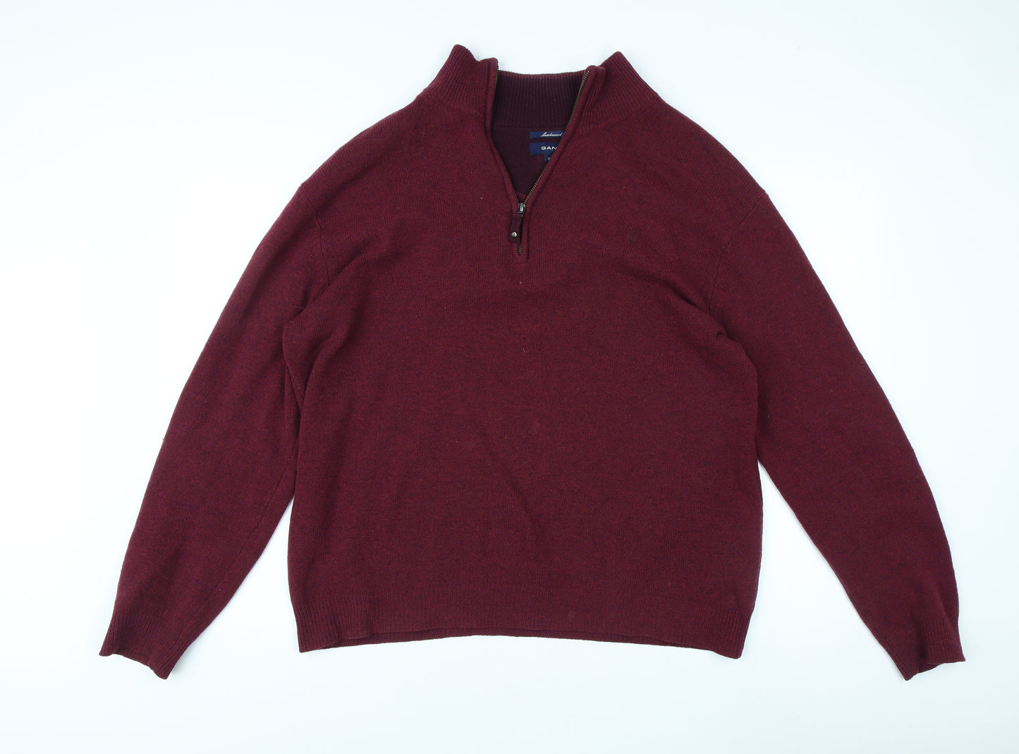 GANT Men's 2XL Red Wool Pullover Jumper