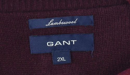 GANT Men's 2XL Red Wool Pullover Jumper