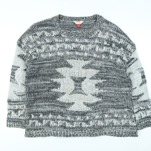 Palmer Heritage Women's Geometric Grey Pullover Jumper, M