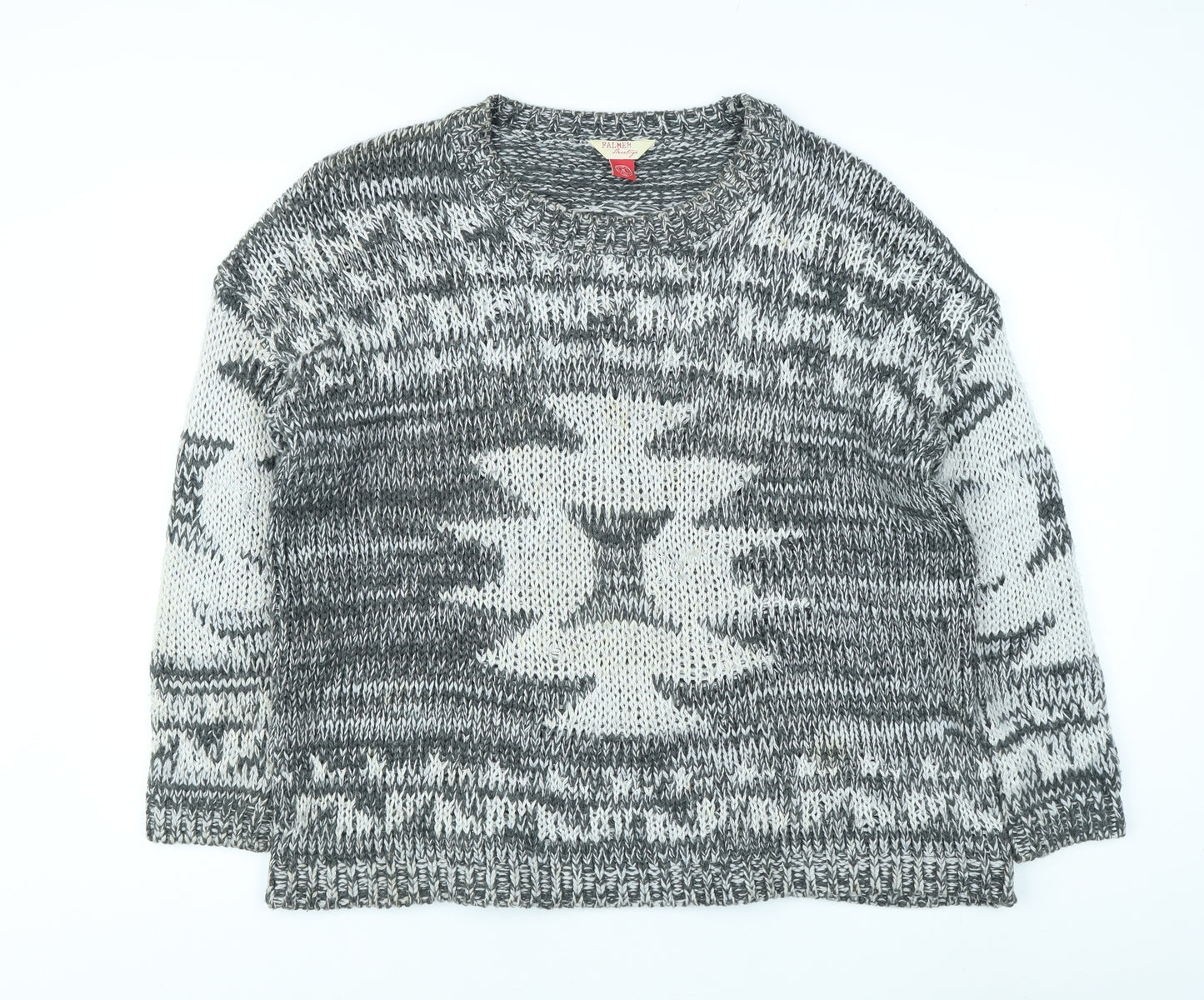 Palmer Heritage Women's Geometric Grey Pullover Jumper, M