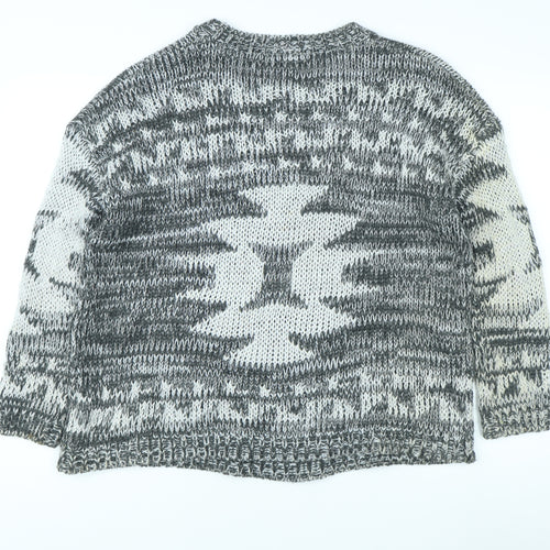 Palmer Heritage Women's Geometric Grey Pullover Jumper, M