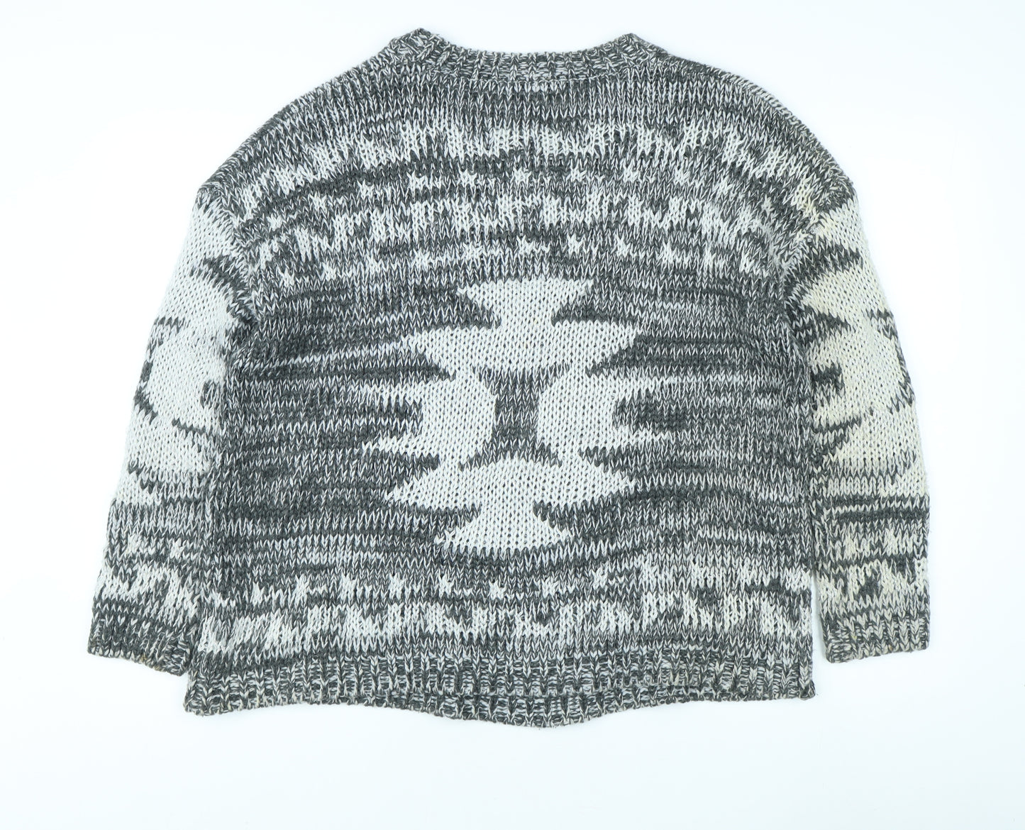 Palmer Heritage Women's Geometric Grey Pullover Jumper, M