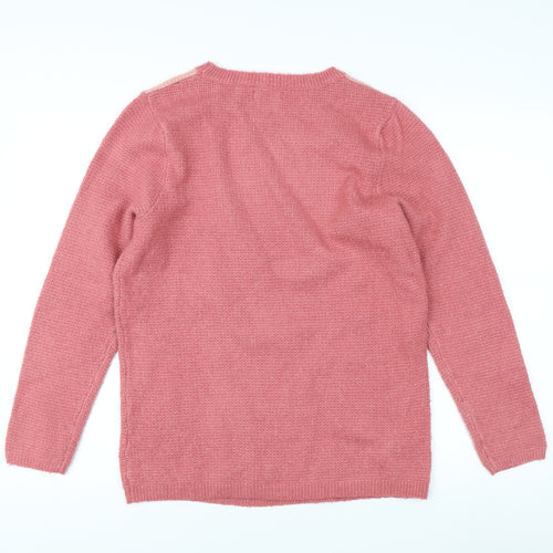 Cotton Traders Women's Pink Cable-Knit Pullover Jumper Size 12