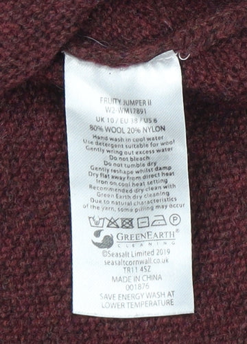 Seasalt Cornwall Women's Red Pullover Jumper Size 10