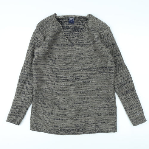 Gap Women's Grey Pullover Jumper, V-Neck, Size S