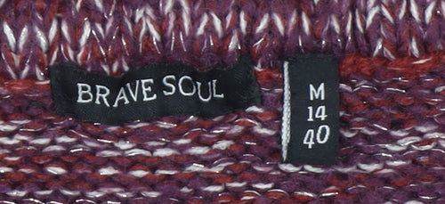 Brave Soul Women's Multicoloured High Neck Pullover Jumper Size 14