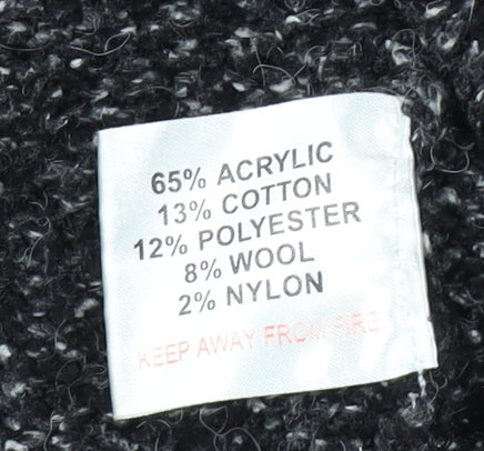 EWM Women's Black Chunky Knit Cardigan Size 14