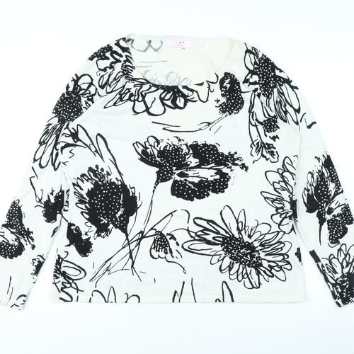 Julipa Women’s Black Floral Long Sleeve Top Size 18
