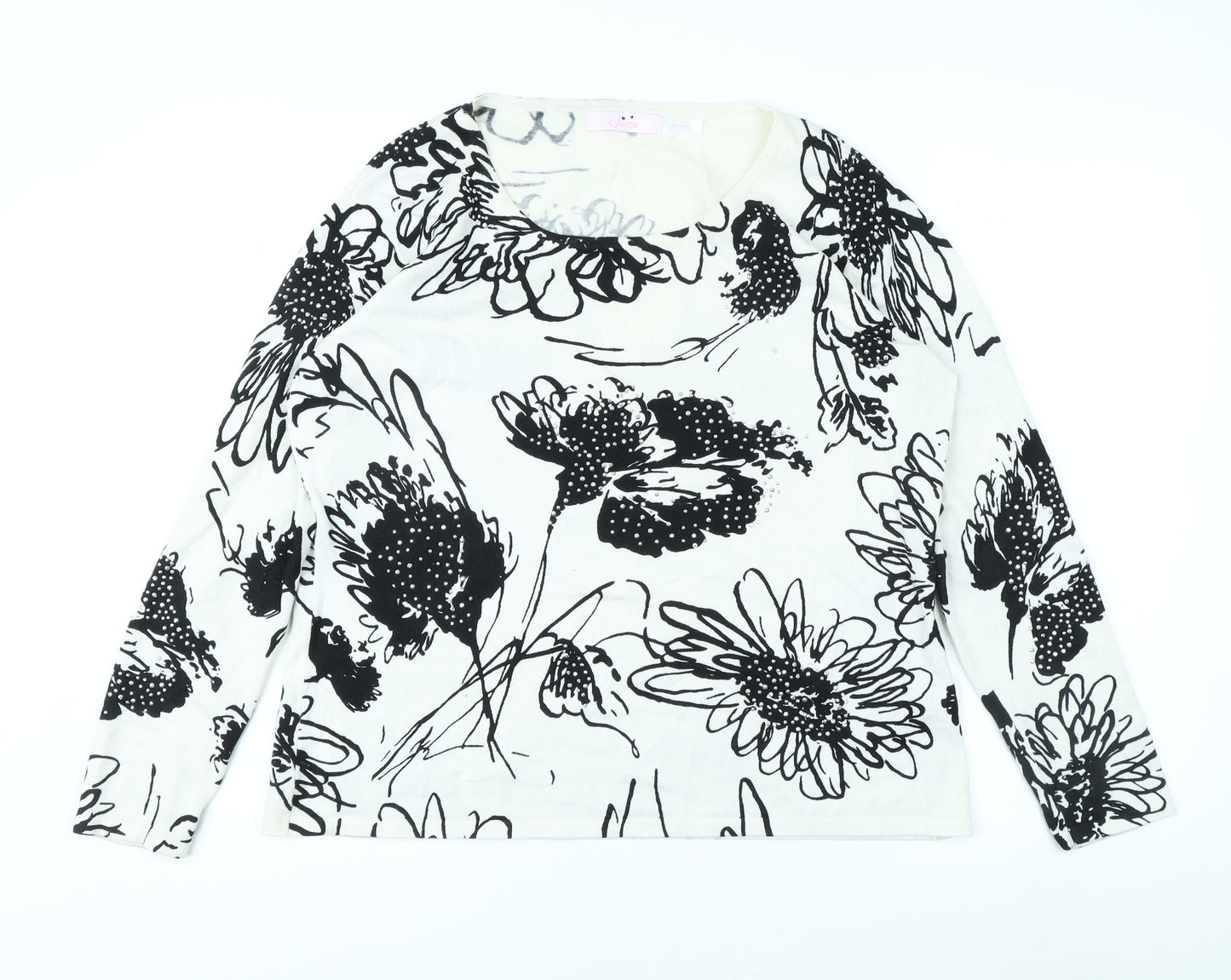 Julipa Women’s Black Floral Long Sleeve Top Size 18