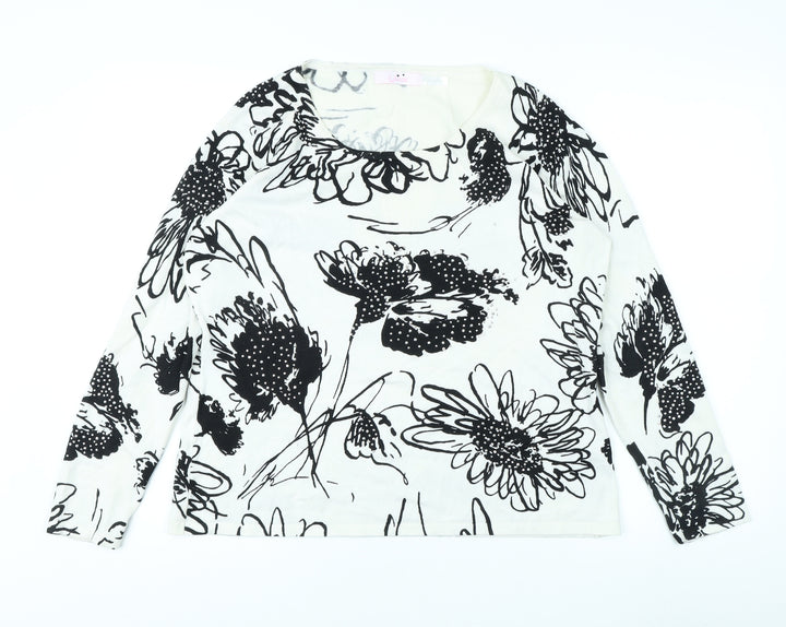 Julipa Women’s Black Floral Long Sleeve Top Size 18