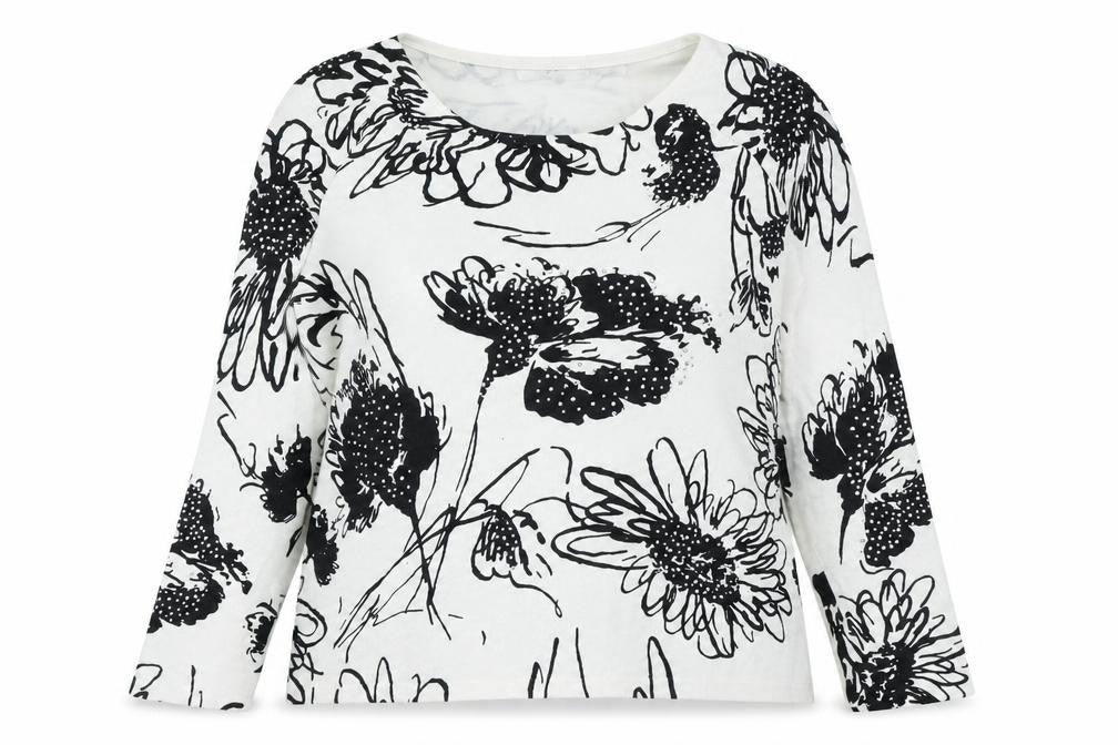 Julipa Women’s Black Floral Long Sleeve Top Size 18