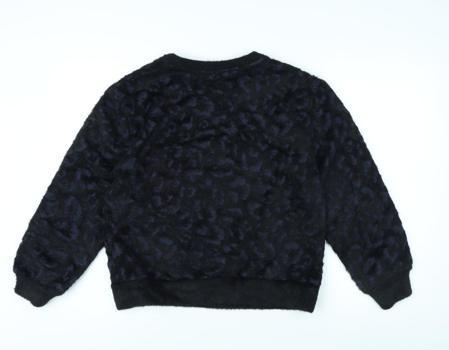 Marks and Spencer Women's Black Animal Print Pullover Jumper XS