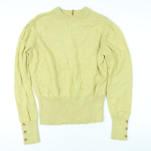 Per Una Women's Yellow Crew Neck Jumper Size 14