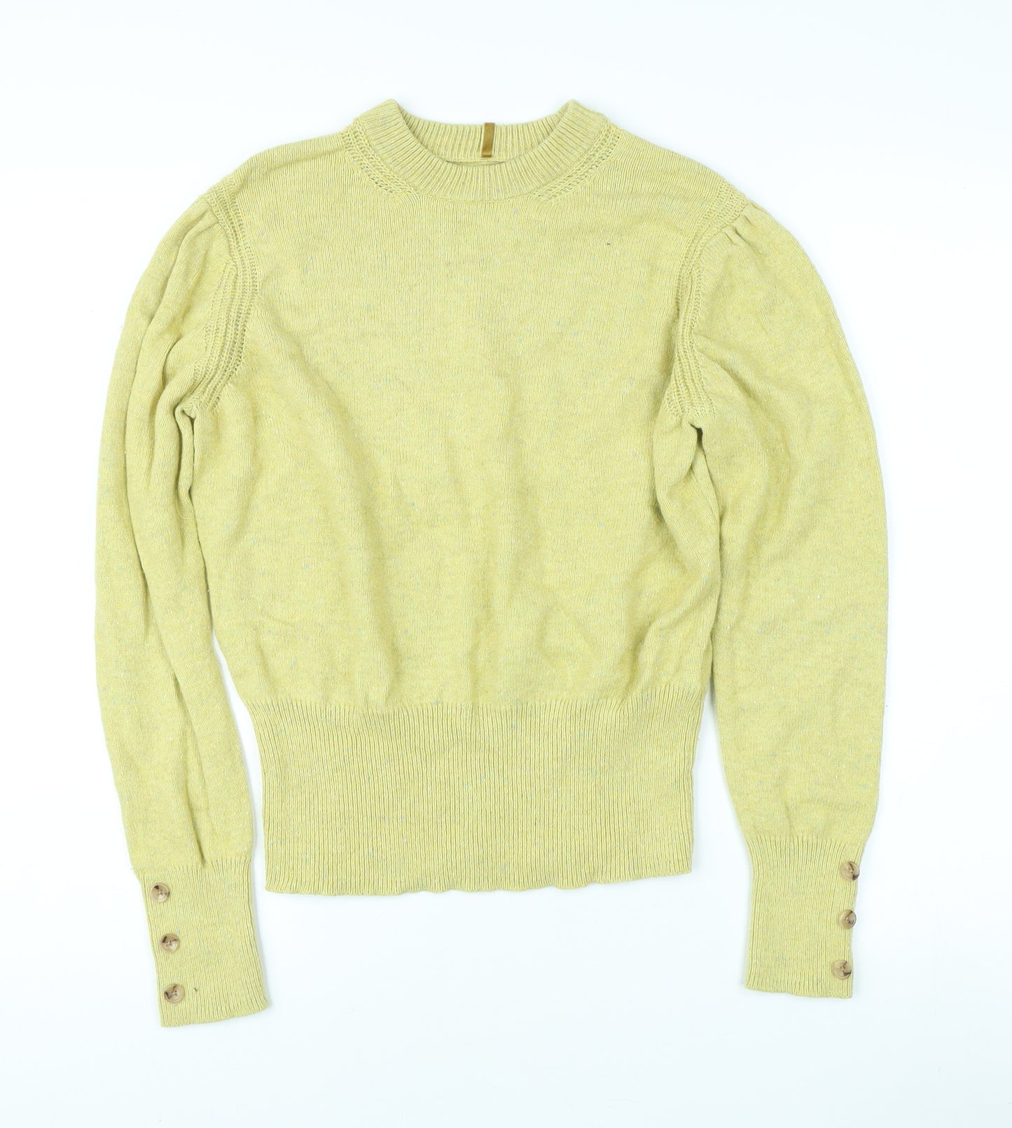 Per Una Women's Yellow Crew Neck Jumper Size 14