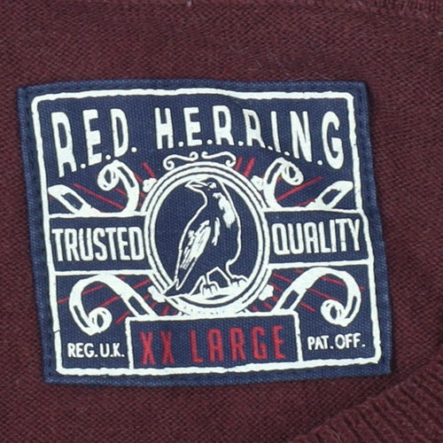 Red Herring Men’s Red Pullover Jumper 2XL NY Graphic