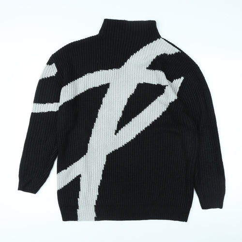 Topshop Women's Black High Neck Pullover Jumper Size 8
