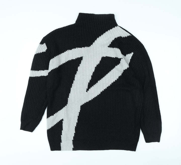 Topshop Women's Black High Neck Pullover Jumper Size 8