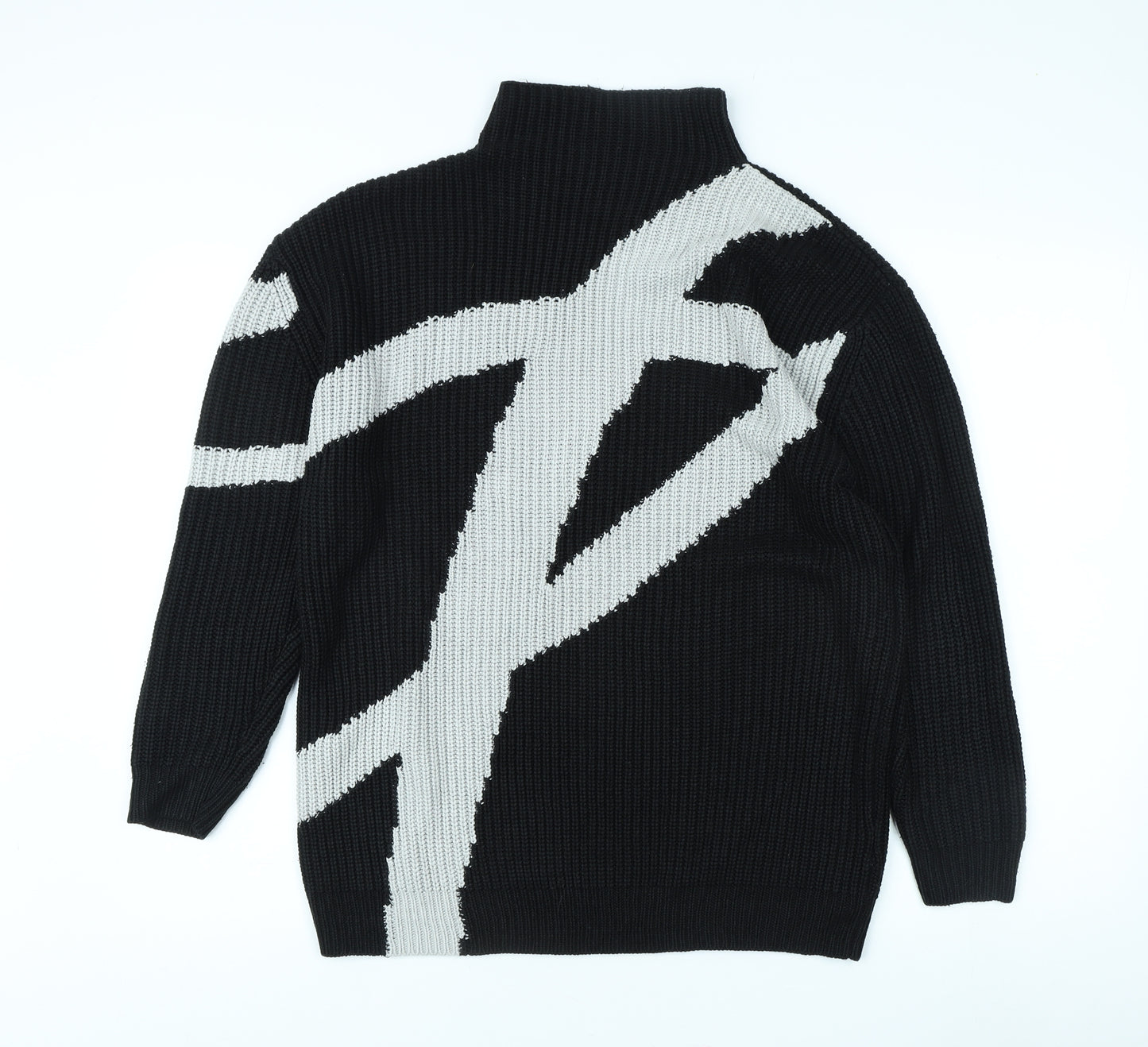 Topshop Women's Black High Neck Pullover Jumper Size 8
